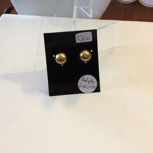Ralph Lauren .5”(12mm) Ball Goldtone Post Earrings